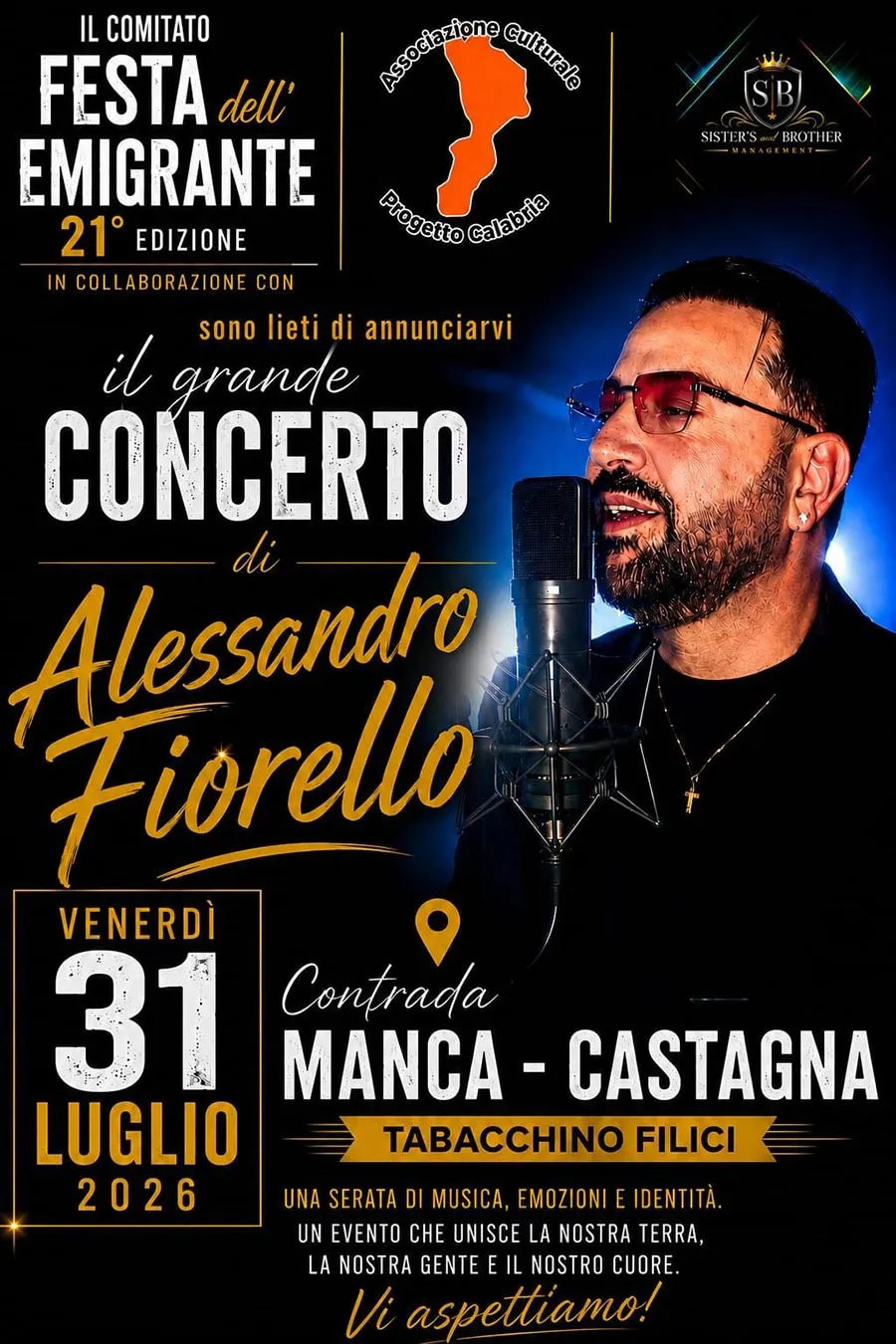 Alessandro Fiorello in concerto – Festa dell’Emigrante