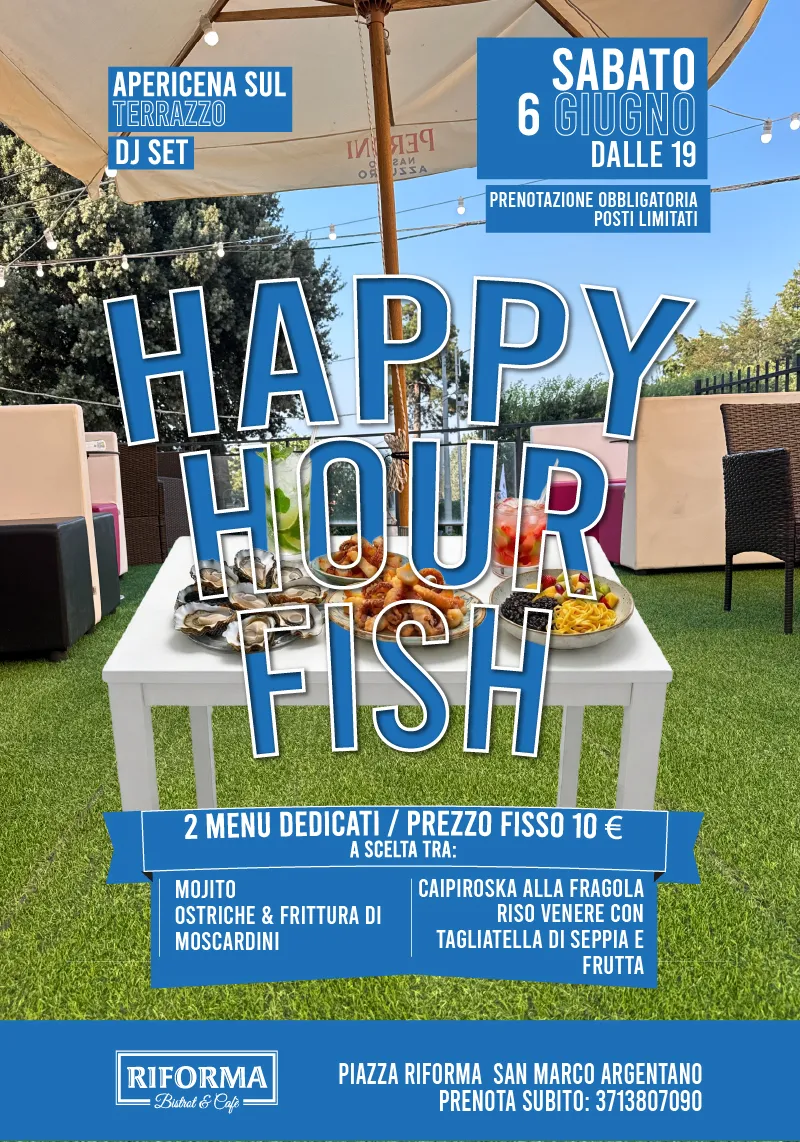 Happy Hour Fish – apericena con dj set sul terrazzo