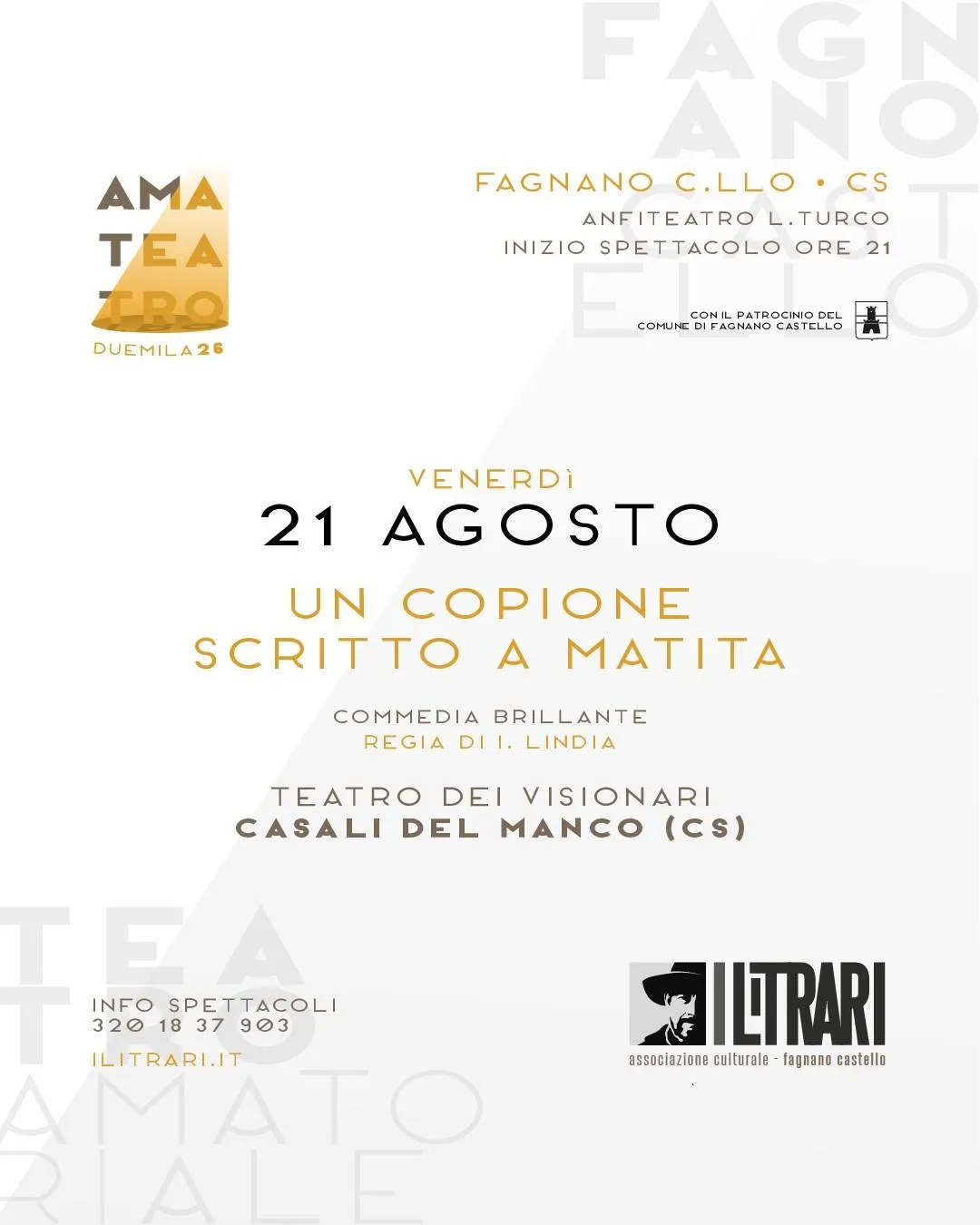 “AMATEATRO 2026” – Un copione scritto a matita